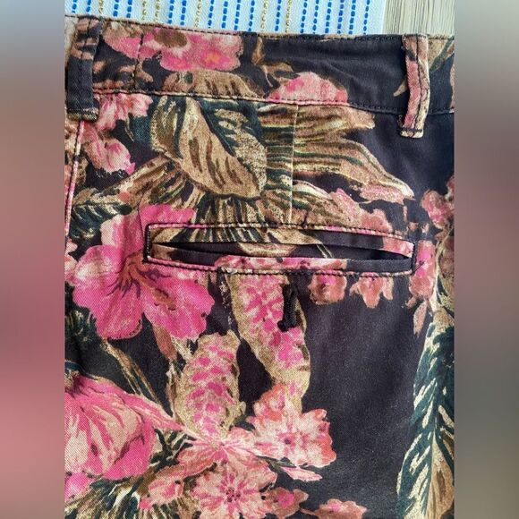 CH|NO by Anthropologie Relaxed Floral Pants Multicolored Pockets Sz 27 - Picture 12 of 17